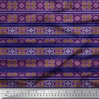 Soimoi Poly Georgette tkanina Stripe & Marokanski kaleidoskop Tkaninski otisci sa dvorištem širom