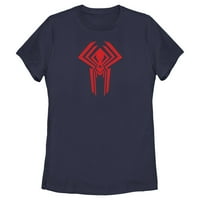 Ženski pauk-man: preko pauka-stiha Spider-Man logo Grafički grafički tee mornarsko plavo veliko