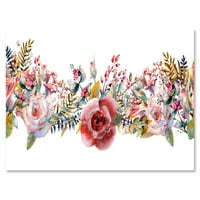Art DesimanArt ružičaste ruže i divljač Farmhouse platneni zidni umjetnički otisak u. Širok. Visok