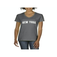 Ženska majica s kratkim rukavima V-izrez - New York City