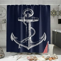 Custom nautička mornarsko plavo sidro zastava za tuširanje