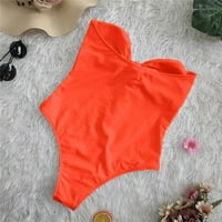 Žene Jedan push up Tankni setovi plus veličine odjeća za kupaći kostim bikini narandžasta + s