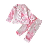 CODUOP TODDLER Baby Kid Girls Pijamas postavio je dugih rukava s tipkama za spavanje PJS 1- godina