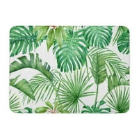 Zeleni list tropski listovi Monstera Strelitzia Palms akvarel za odmor za odmor na katu rug prostirke