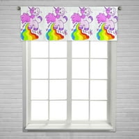 Crtani film Unicorn Pooping Rainbow Prozor za zavjese Valancije