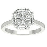 Araiya 10k bijeli zlatni halo Diamond Ring za žene, veličina 8.5