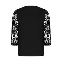Qolati ženski ljetni čipkani rukav vrhovi modni hollow v izrez Dressy majice Ležerne prilike labave