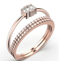 Zasljepljujući 1. karat baguette CUT trilogiju dijamantski moissan zaručni prsten, nježan vjenčani prsten