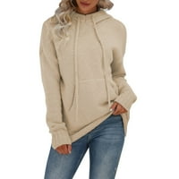 KETYYH-CHN Žene duge s dugim rukavima pola zip obrezane pulover Dukseri A, XL