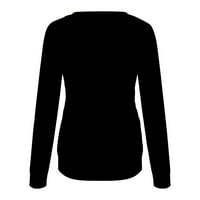 Voncos Womens pulover Dukseri za čišćenje - Crew Crt Dugi rukav Lagano modno grafičko tiskovina Ležerne