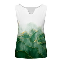 Žene Ljetni modni vrhovi gradijent boja cvjetni print Slim V izrez rezervoar bez rukava Top Green 2xl