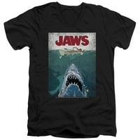 JAWS - obloženi poster - Slim Fit V izrez - XX-Large