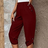Gacuw Capri pantalone za žene Ležerne ljetne dukseve plus veličina Regularne fit duge hlače Lounge pantalone