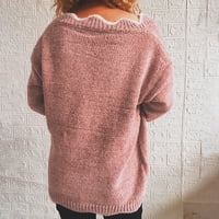 Ženski džemper kaput dame pulover nepravilni ovratnik Ženski pleteni temperament džemper C Immuter Božićna