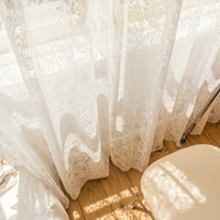 Bijela čipkaste zavjese s biserom za spavaću sobu za dnevni boravak