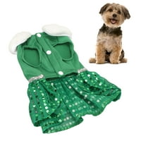 Štenana stranačka odjeća, slatka prozračna topla za kućna ljubimca božićna haljina meka za male pse