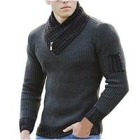 Džemper od šal na šalnu pleteni pulover dugih rukava dugih rukava muškarci