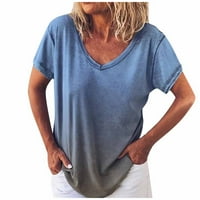 Žene povremeni V-izrez Fading The Majice kratkih rukava Bluza s kratkim rukavima Plus veličina XL
