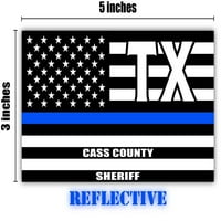 Reflektiraj CASS okrug Texas T tanka plava linija Stealthy Stara Glory USA zastava