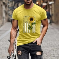 Snoarin 4. srpnja Košulje Plus veličine Muški ljetni vrhovi tiskani šorc rukavi okrugli vrat Sportski