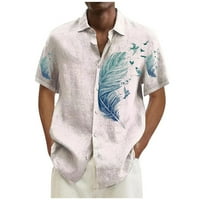 Ljetni trendi čišćenje muški majica Havajska majica za muškarce, muške vintage gumb dolje kuglane s
