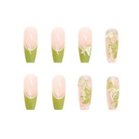 Bhxteng cvjetni ispis lažni nokat Lako za nošenje i uklanjanje za ukrašavanje noktiju