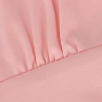 Buigttklop Ljetne haljine za žene, ženska modna čvrsta boja seksi perla split suknja za jednu rame navečernu haljinu Pink XL