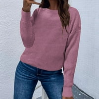 Ženski džemperi sa čvrstim bojama plus veličine kabela dugih rukava turtleneck Outwear Okrugli vrat