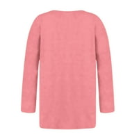 Na prodaju zimski ženski dugi rukav pulover za žene Modni gumb Square Crt Smared Dame Tunic Majice Čvrsti