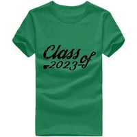 Izlasci na vrhu za žene kratki rukav diplomski bluze za diplomiranje Regularni fit t majice Pulover tees vrhovi grafičkih tiska T-majice posade izrez za izrezne bluze prozračne pulover zeleni xl