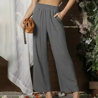 Bigersell ženske pantalone za patchwork hlače u punoj dužini modni ženski povremeni elastični struk