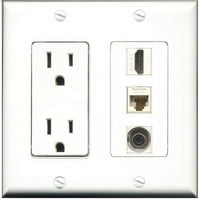 Riteav - AMP Everlet Outlet Port HDMI priključak Port CAT Ethernet Ethernet bijela ukrasna zidna ploča