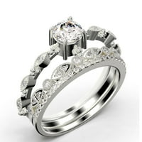 Dazzling Boho & Hippie 2. Carat okrugli dijamantni moissan zaručni prsten, vjenčani prsten u sterlingu