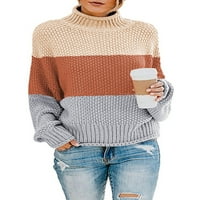 Ženski modni kabel pleteni džemper povremeni dugi vrtovi dugi rukav pulover zimski pad džemper džemper vrhovi