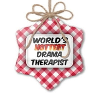 Božićni ukras svjetski najtopliji dramski terapeut crveni plaid neonblond
