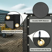 ArtPuch Zaslon za ogradu za zaštitu od privatnosti FT crna prilagođena vanjskim mrežastima za dvorište, balkon, popločani dio dvorišta, gradilišta sa zatvaračem