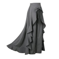 Ljetne suknje za žene casual hakama nepravilni list luk visoki struk dugi Culots ponude
