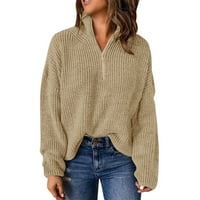 Advoicd Womens džemper prsluk za žene prevelirani kardigan pleteni slatki džemperi zamotaju dugi jesen