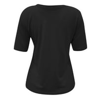 Ženski bluze Žene modni casual ripping kratki rukav okrugli vrat majica sa čvrstim bojama Grey M