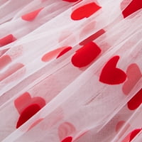 Kiapeise Women Heart Print Tube Top Tulle Haljina bez rukava bez rukava naftane vjenčane zaljubljene