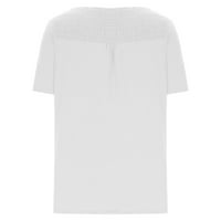 Ljetne košulje za žene Osnovni tunički bluza Petal rukava Tees Crewneck Pulover Puno boje tiskane vrhove