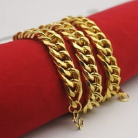 Tinksky Muška moda Jednostavna imitacija Zlatna ogrlica Chunky stil personalizirani ukras za vrat