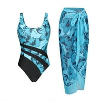 Ženski kupaći kostimi Tummy Control Girls kupaći suknje na kaiševi bez plaže plava 3xl