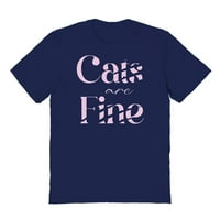 Mačke su fine ljudske grafičke mornaričke majice pamučna majica