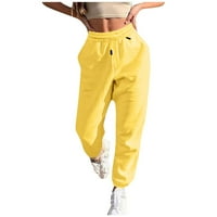Hanas Hlače Ženska ležerna modna marka elastične strugove, pune boje šalje jogger hlače sa džepovima