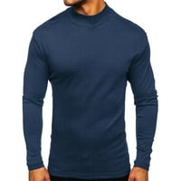 Muške sportske košulje čvrste postolje COLLOR Dugi rukavi Jesen Zima Midd podstavljena bluza za bluzu