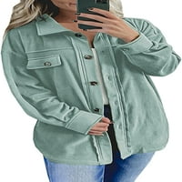 Ženski kasutni kaput s dugim rukavima majica s džepovima sa džepovima