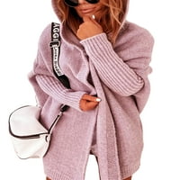 Bomotoo ženski džemper s dugim rukavima dukserice zimske tople pletene džempere midi duljina odjeća