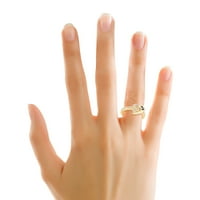 Za vas 1 6cttw bijeli prirodni dijamant u 14K žutom zlatu Moje srce Personalizirani prsten, Veličina prstena-11