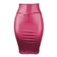 HOKSML PLUS SKING, ženska suknja od polovine imitacije kožne omotač hip suknje seksi velika struka elastična